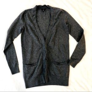Ann Taylor Gray Merino Wool Blend Button Front Cardigan Sweater size XS